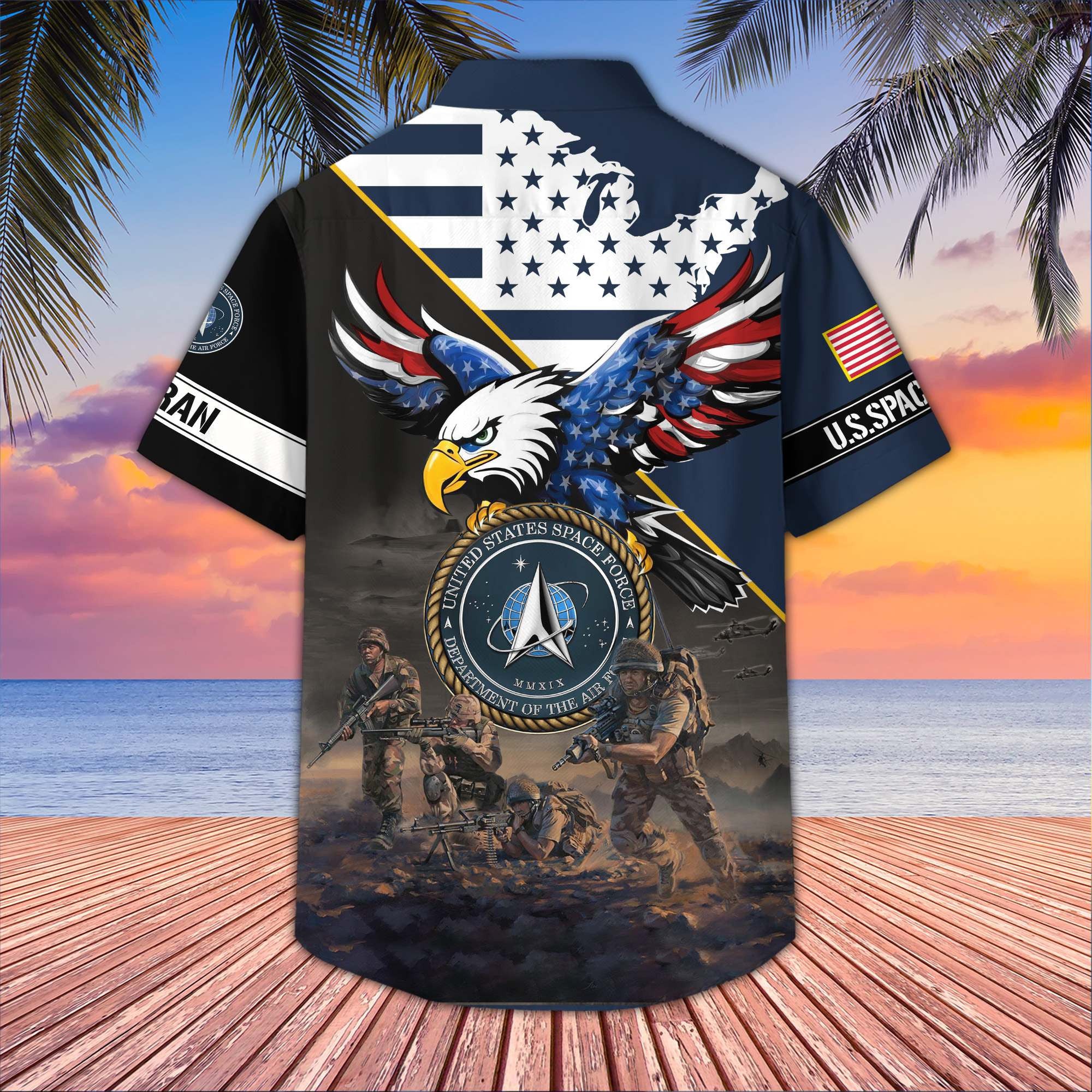 Premium US Veterans Hawaiian Shirt, Gifts For US Veterans, Gifts On Father's Day, Armed Forces Day, Veterans Day.