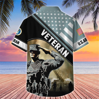 Premium US Veterans Hawaiian Shirt, Gifts For US Veterans, Gifts On Father's Day, Armed Forces Day, Veterans Day.
