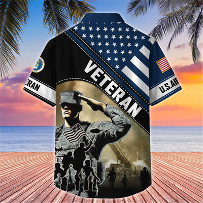 Premium US Veterans Hawaiian Shirt, Gifts For US Veterans, Gifts On Father's Day, Armed Forces Day, Veterans Day.