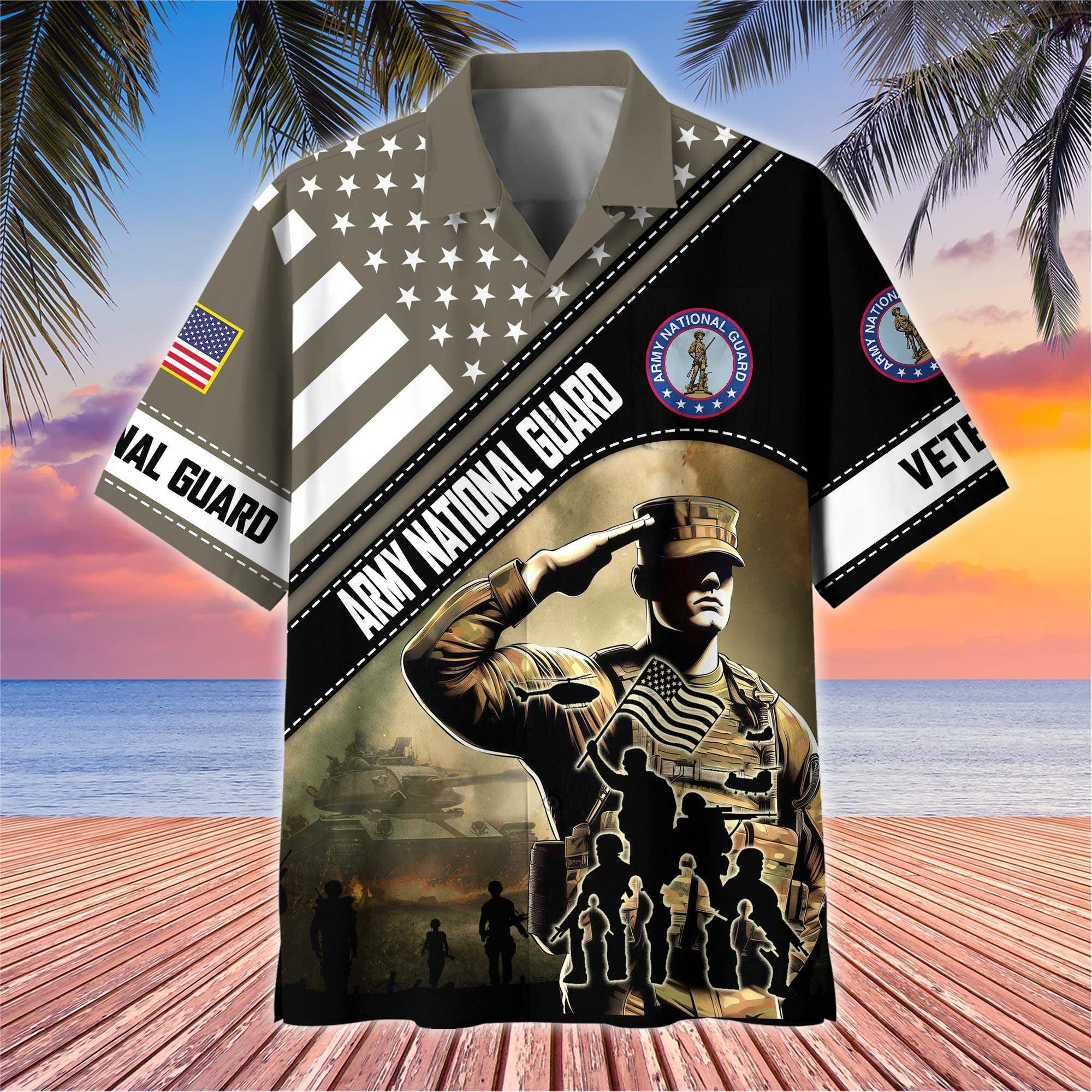 Premium US Veterans Hawaiian Shirt, Gifts For US Veterans, Gifts On Father's Day, Armed Forces Day, Veterans Day.