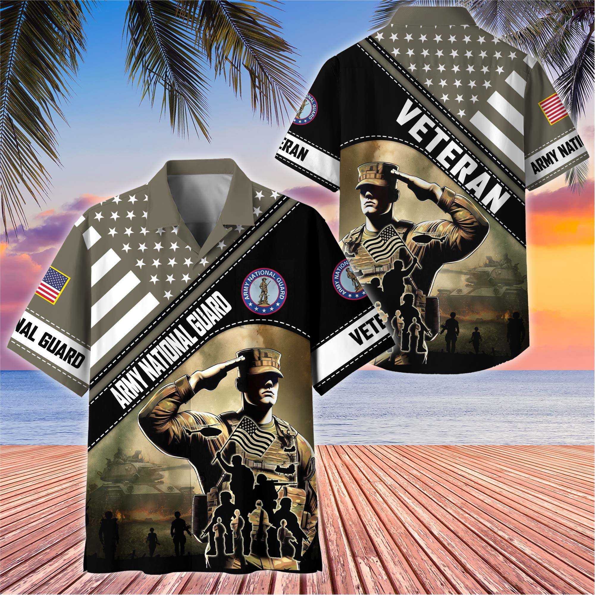 Premium US Veterans Hawaiian Shirt, Gifts For US Veterans, Gifts On Father's Day, Armed Forces Day, Veterans Day.
