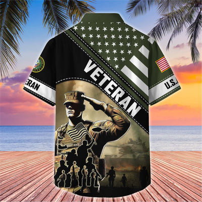 Premium US Veterans Hawaiian Shirt, Gifts For US Veterans, Gifts On Father's Day, Armed Forces Day, Veterans Day.