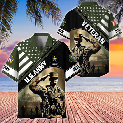 Premium US Veterans Hawaiian Shirt, Gifts For US Veterans, Gifts On Father's Day, Armed Forces Day, Veterans Day.