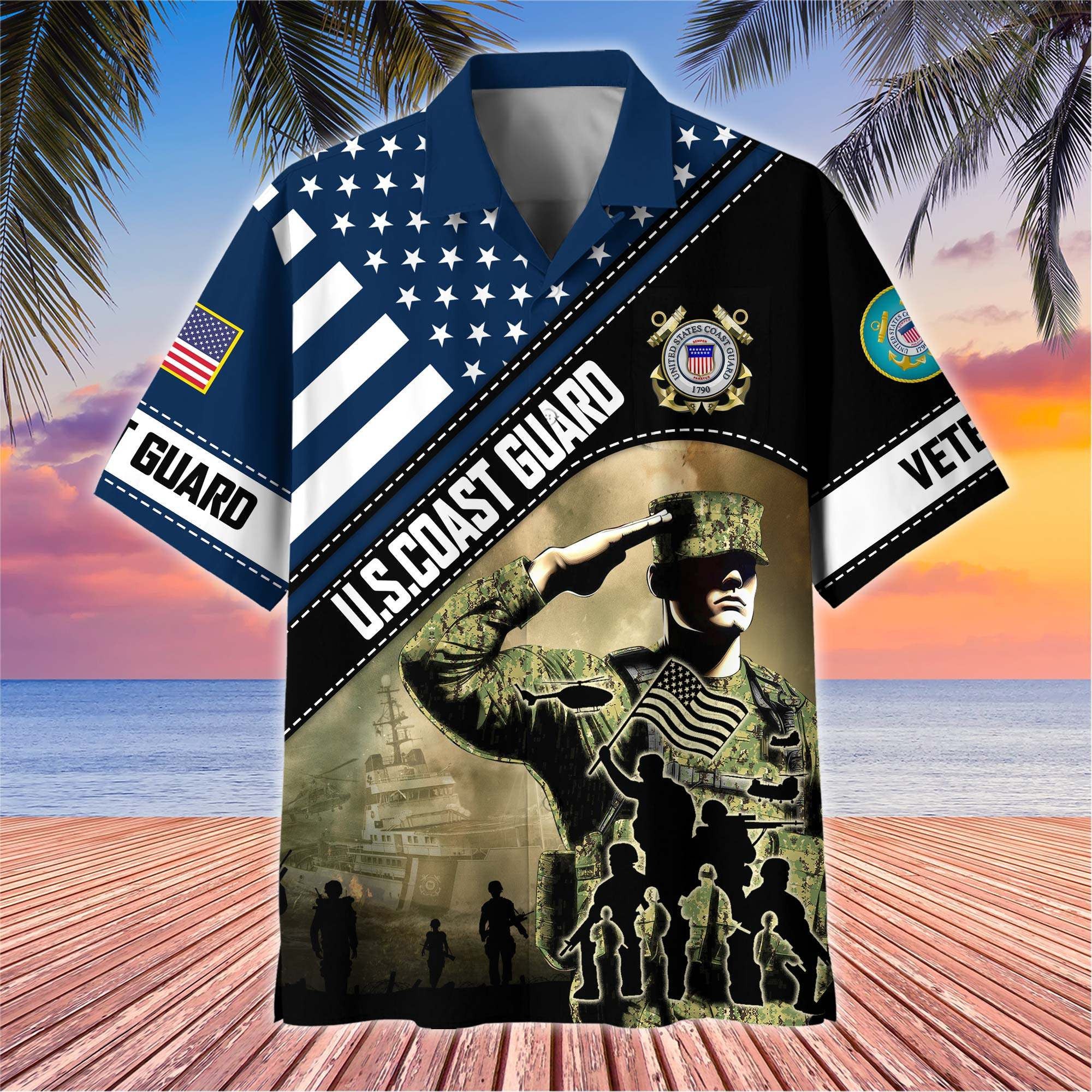 Premium US Veterans Hawaiian Shirt, Gifts For US Veterans, Gifts On Father's Day, Armed Forces Day, Veterans Day.