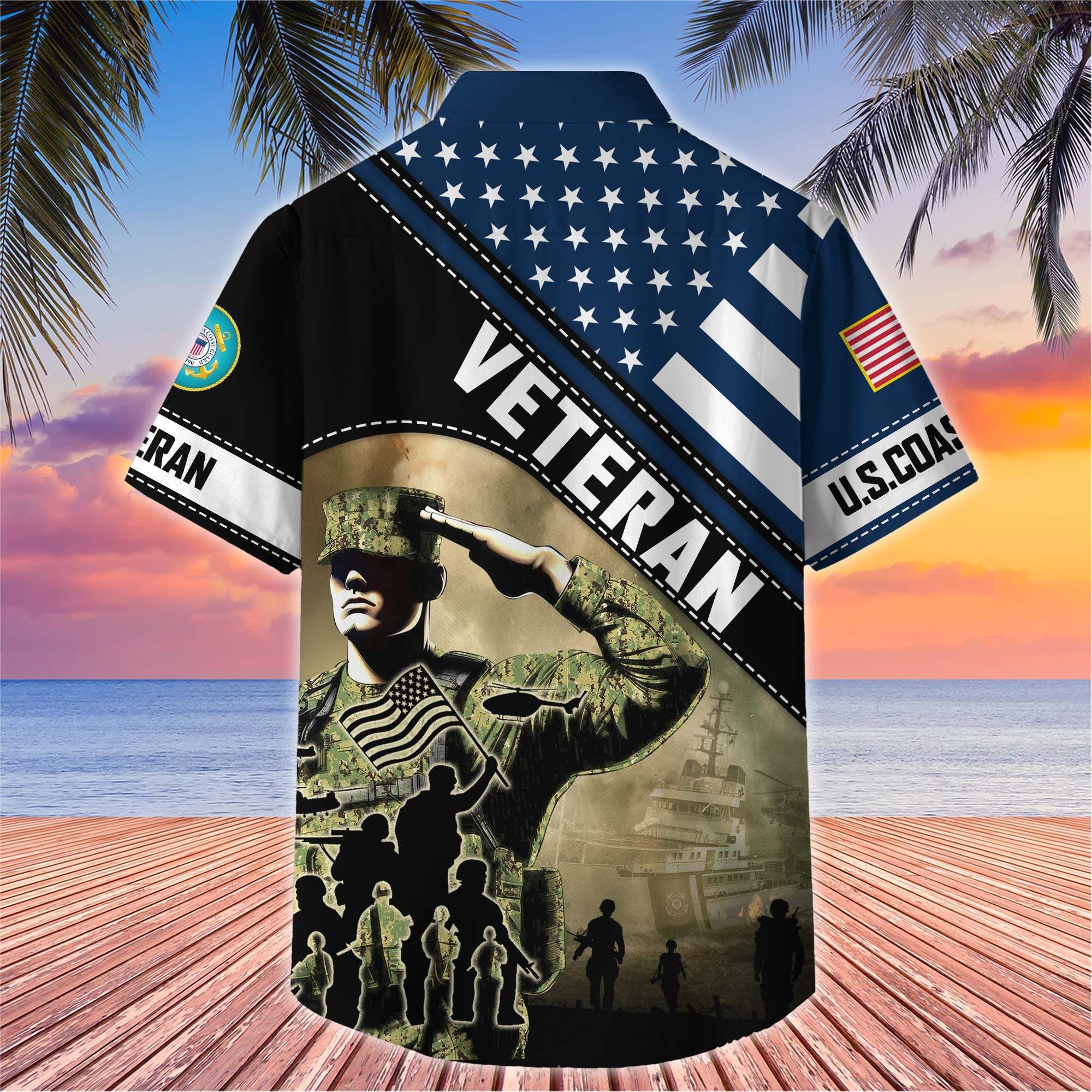 Premium US Veterans Hawaiian Shirt, Gifts For US Veterans, Gifts On Father's Day, Armed Forces Day, Veterans Day.