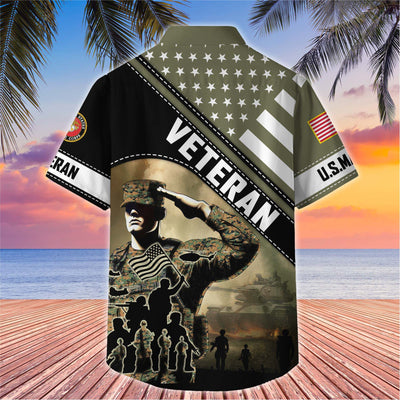 Premium US Veterans Hawaiian Shirt, Gifts For US Veterans, Gifts On Father's Day, Armed Forces Day, Veterans Day.
