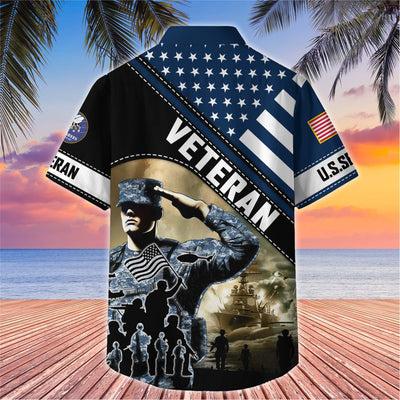 Premium US Veterans Hawaiian Shirt, Gifts For US Veterans, Gifts On Father's Day, Armed Forces Day, Veterans Day.