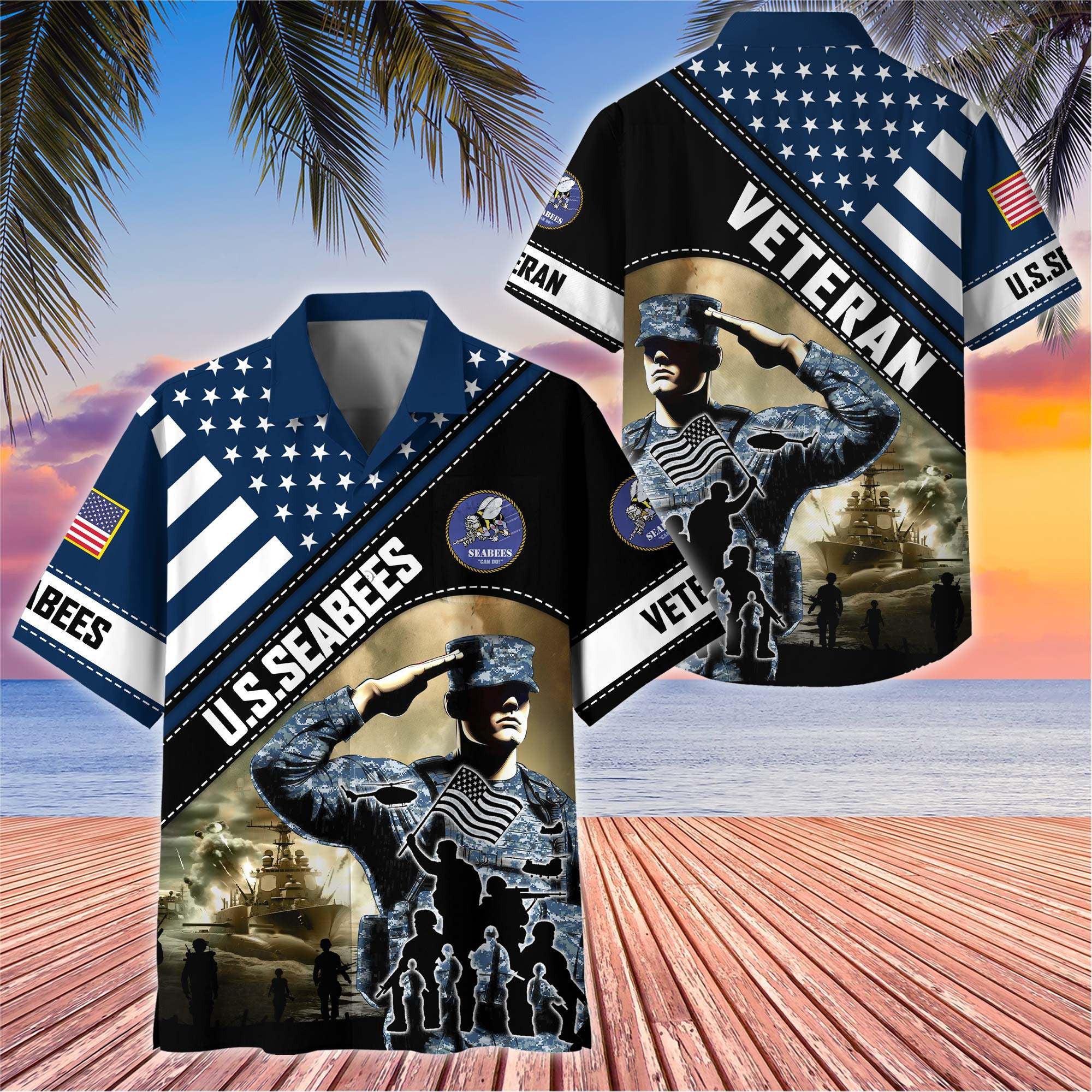Premium US Veterans Hawaiian Shirt, Gifts For US Veterans, Gifts On Father's Day, Armed Forces Day, Veterans Day.