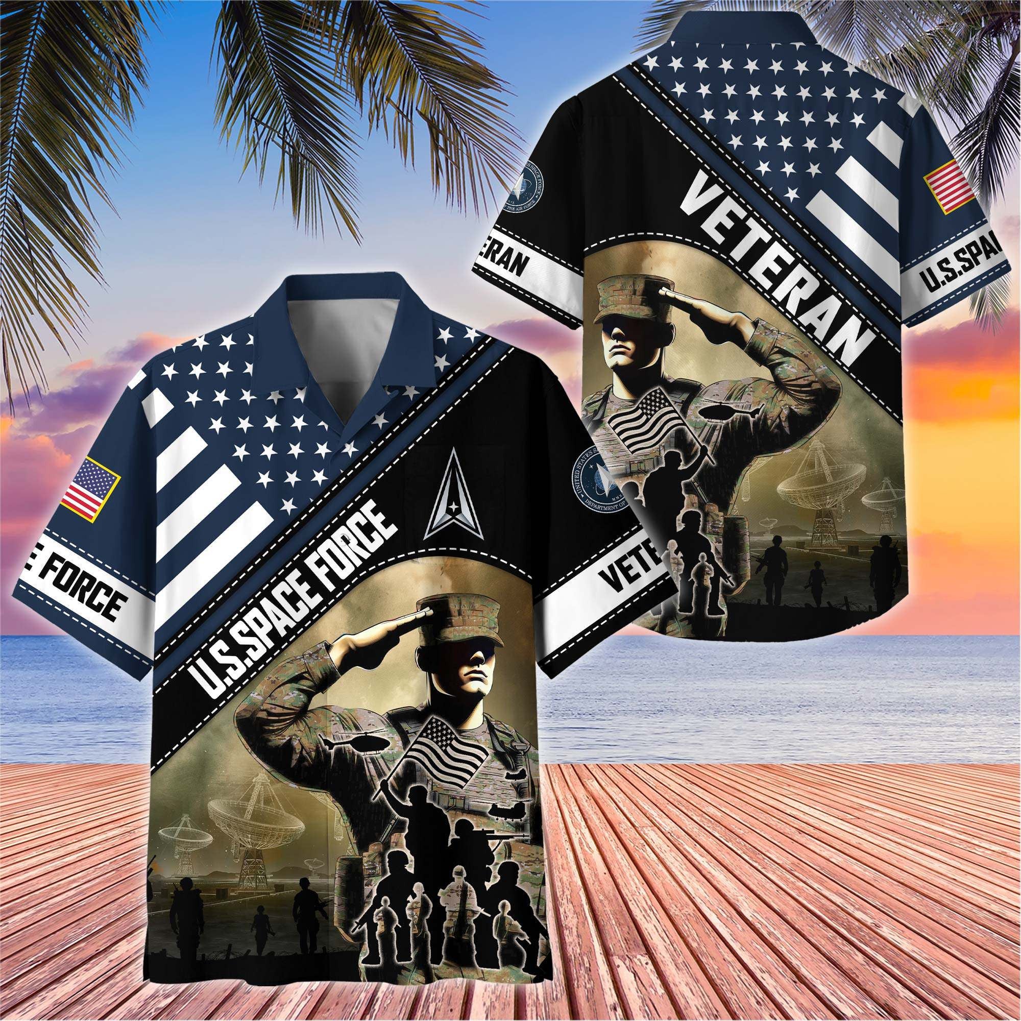 Premium US Veterans Hawaiian Shirt, Gifts For US Veterans, Gifts On Father's Day, Armed Forces Day, Veterans Day.