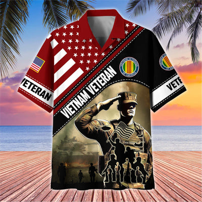 Premium US Veterans Hawaiian Shirt, Gifts For US Veterans, Gifts On Father's Day, Armed Forces Day, Veterans Day.