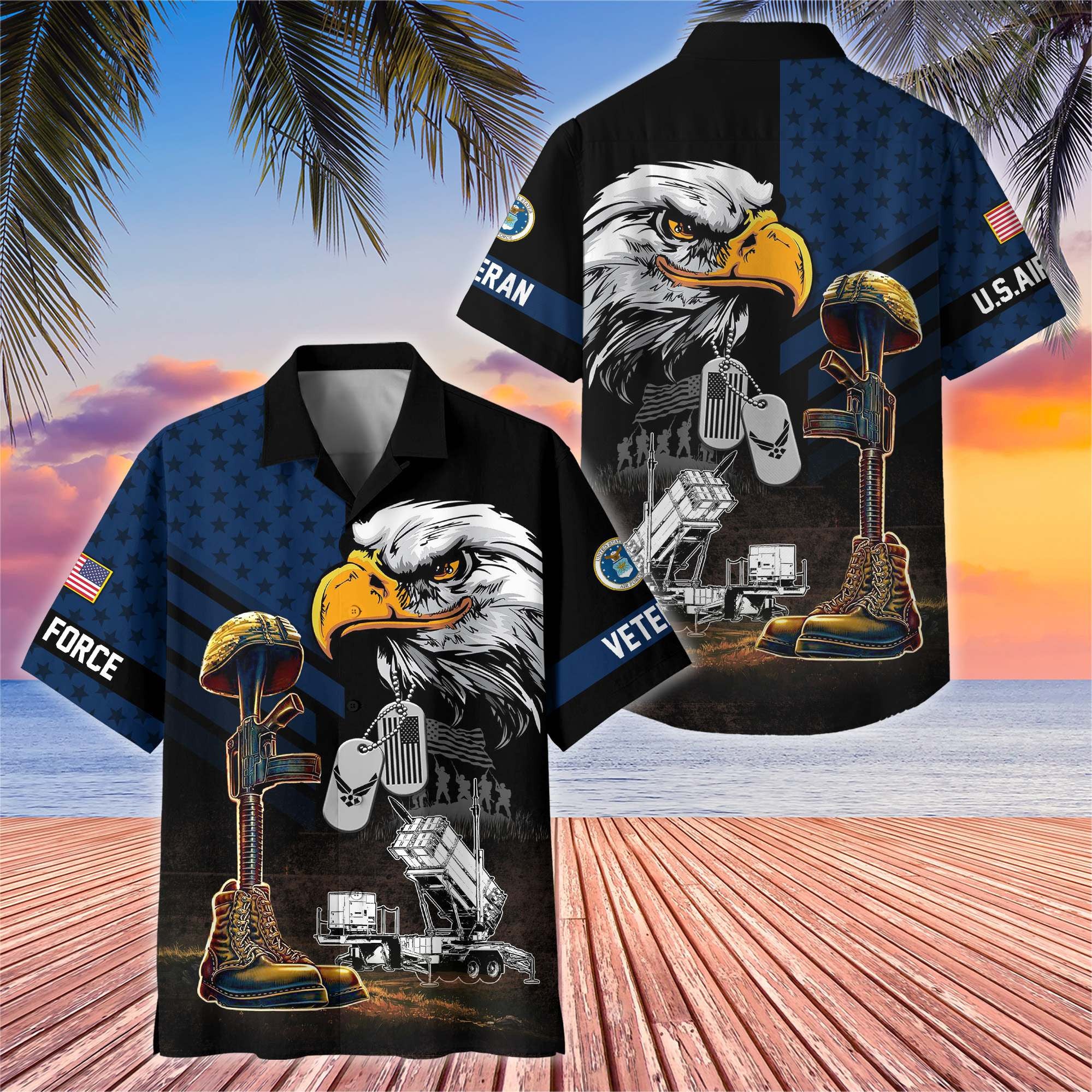 Premium US Veterans Hawaiian Shirt, Gifts For US Veterans, Gifts On Father's Day, Armed Forces Day, Veterans Day.