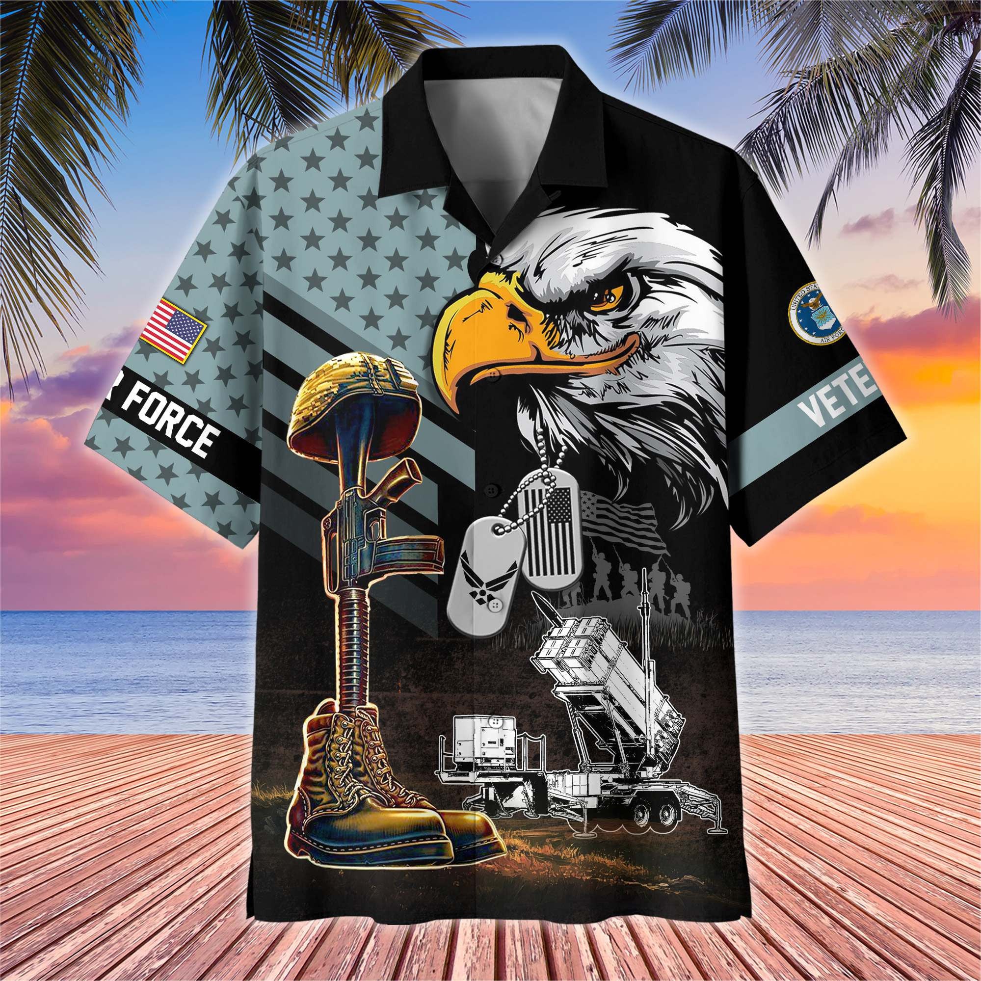 Premium US Veterans Hawaiian Shirt, Gifts For US Veterans, Gifts On Father's Day, Armed Forces Day, Veterans Day.