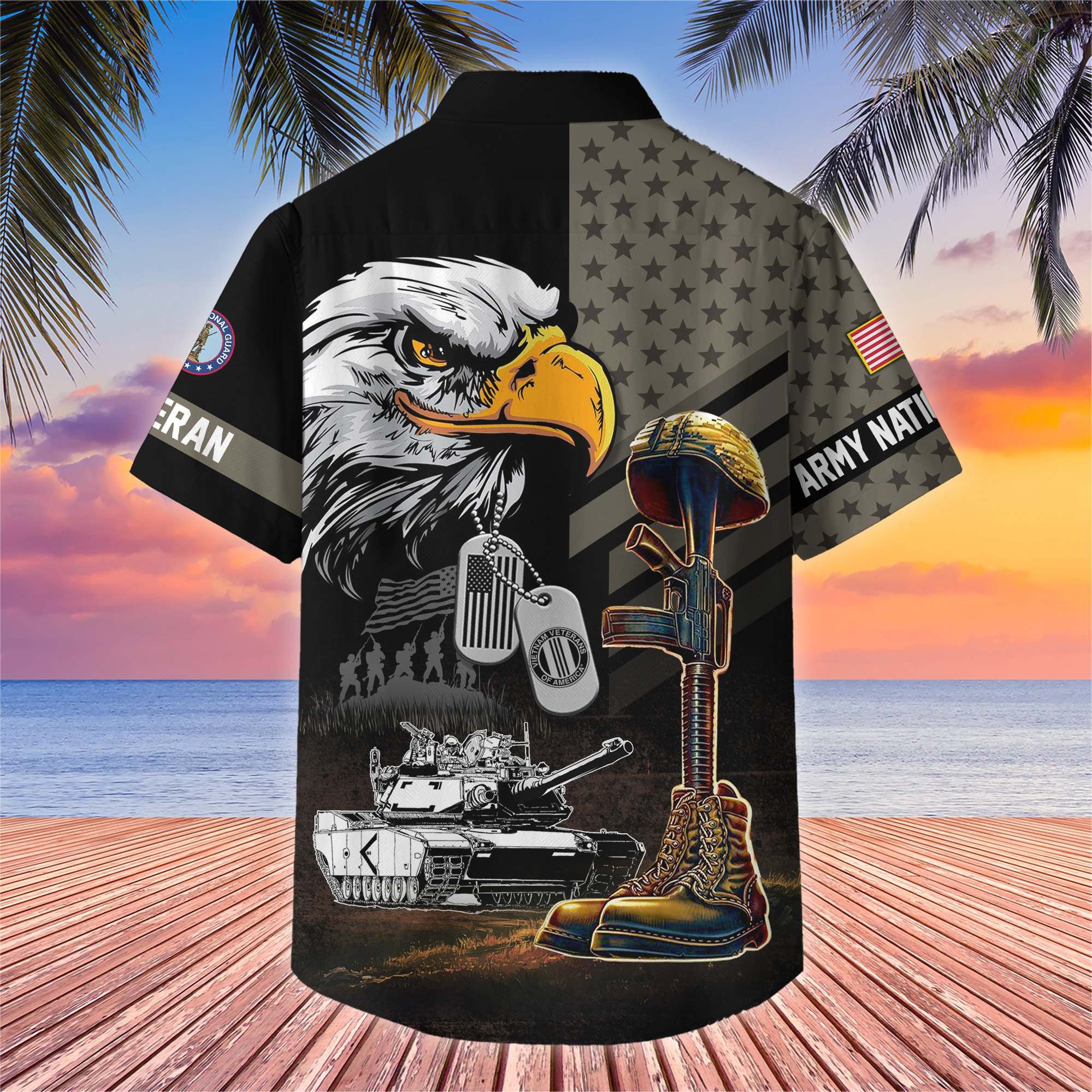 Premium US Veterans Hawaiian Shirt, Gifts For US Veterans, Gifts On Father's Day, Armed Forces Day, Veterans Day.