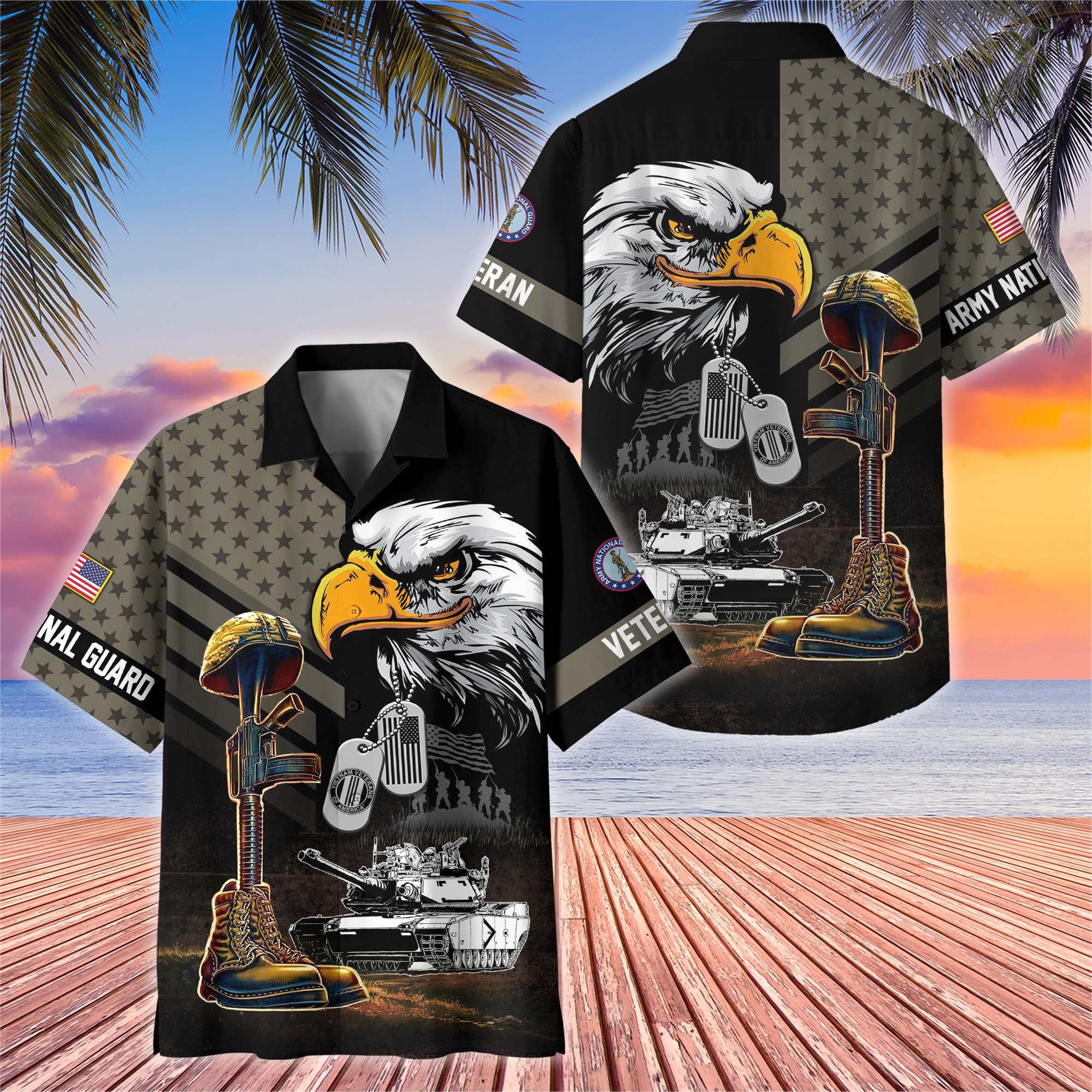 Premium US Veterans Hawaiian Shirt, Gifts For US Veterans, Gifts On Father's Day, Armed Forces Day, Veterans Day.