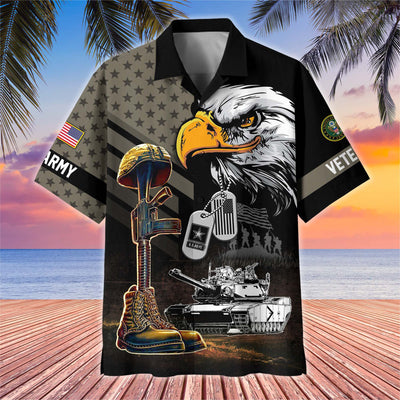 Premium US Veterans Hawaiian Shirt, Gifts For US Veterans, Gifts On Father's Day, Armed Forces Day, Veterans Day.