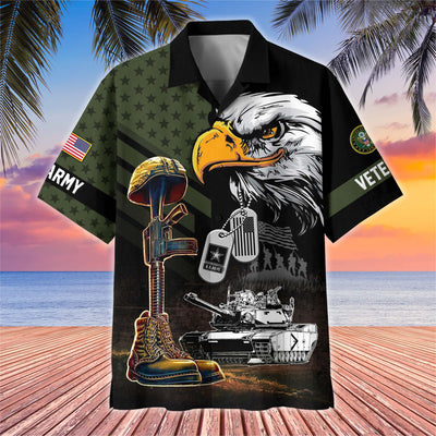 Premium US Veterans Hawaiian Shirt, Gifts For US Veterans, Gifts On Father's Day, Armed Forces Day, Veterans Day.