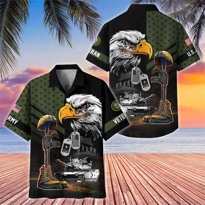 Premium US Veterans Hawaiian Shirt, Gifts For US Veterans, Gifts On Father's Day, Armed Forces Day, Veterans Day.
