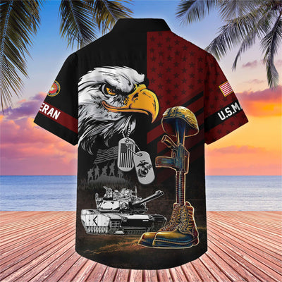 Premium US Veterans Hawaiian Shirt, Gifts For US Veterans, Gifts On Father's Day, Armed Forces Day, Veterans Day.