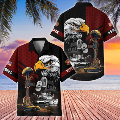 Premium US Veterans Hawaiian Shirt, Gifts For US Veterans, Gifts On Father's Day, Armed Forces Day, Veterans Day.