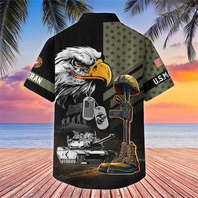 Premium US Veterans Hawaiian Shirt, Gifts For US Veterans, Gifts On Father's Day, Armed Forces Day, Veterans Day.