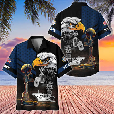 Premium US Veterans Hawaiian Shirt, Gifts For US Veterans, Gifts On Father's Day, Armed Forces Day, Veterans Day.