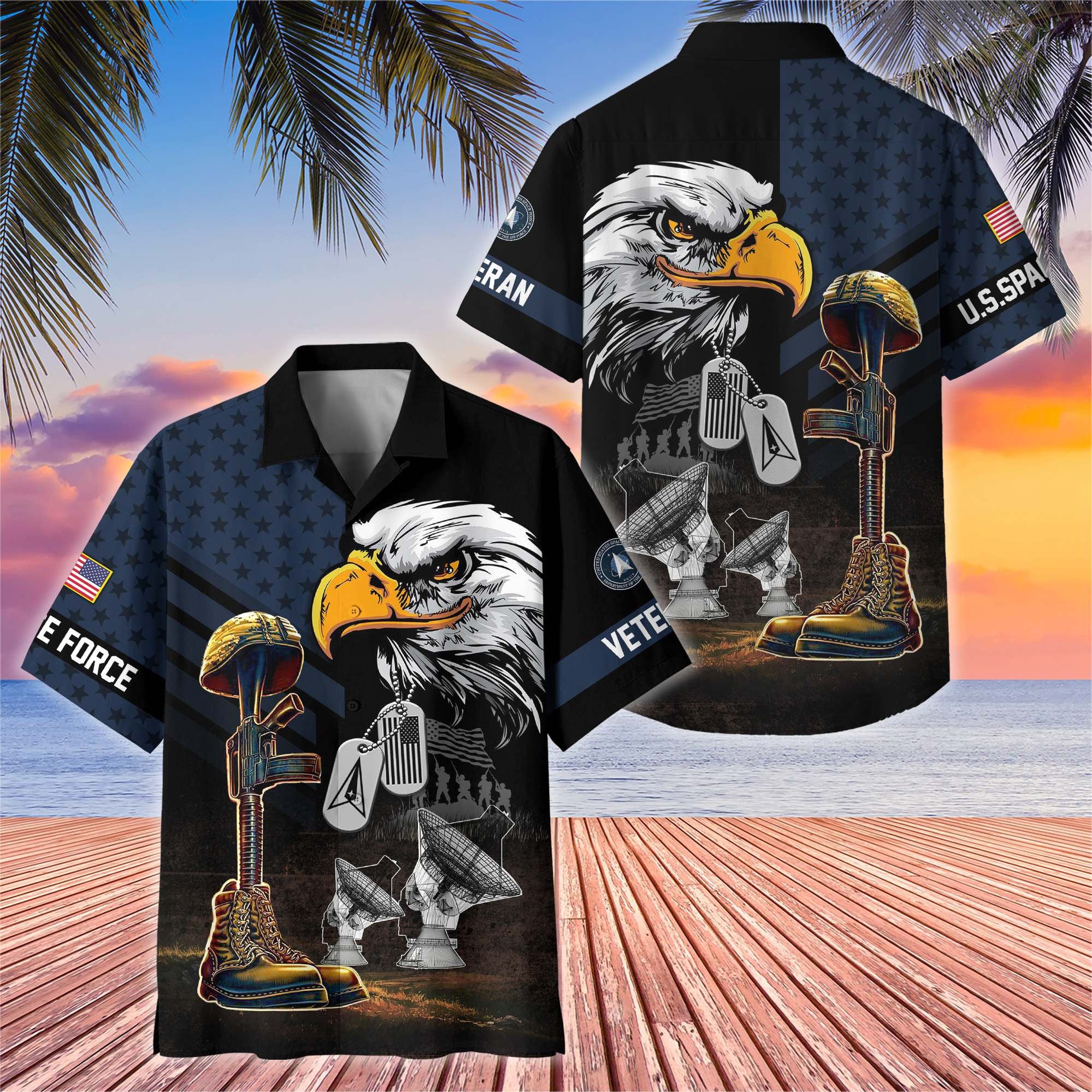 Premium US Veterans Hawaiian Shirt, Gifts For US Veterans, Gifts On Father's Day, Armed Forces Day, Veterans Day.