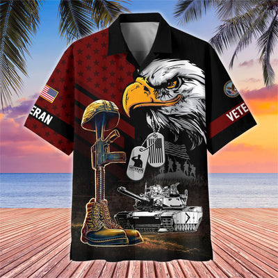 Premium US Veterans Hawaiian Shirt, Gifts For US Veterans, Gifts On Father's Day, Armed Forces Day, Veterans Day.