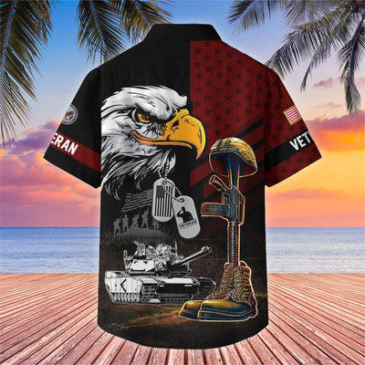 Premium US Veterans Hawaiian Shirt, Gifts For US Veterans, Gifts On Father's Day, Armed Forces Day, Veterans Day.