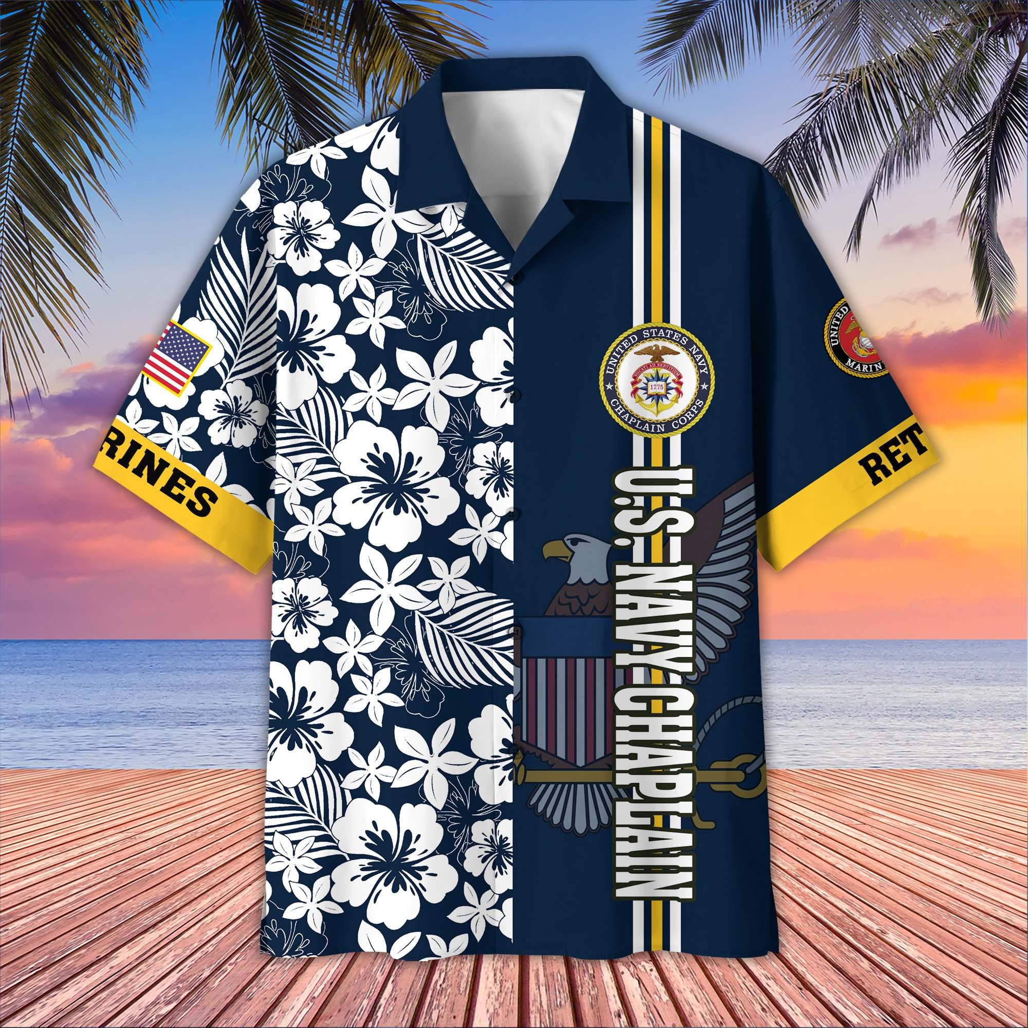 Premium US Navy Chaplain Retired Hawaiian Shirt