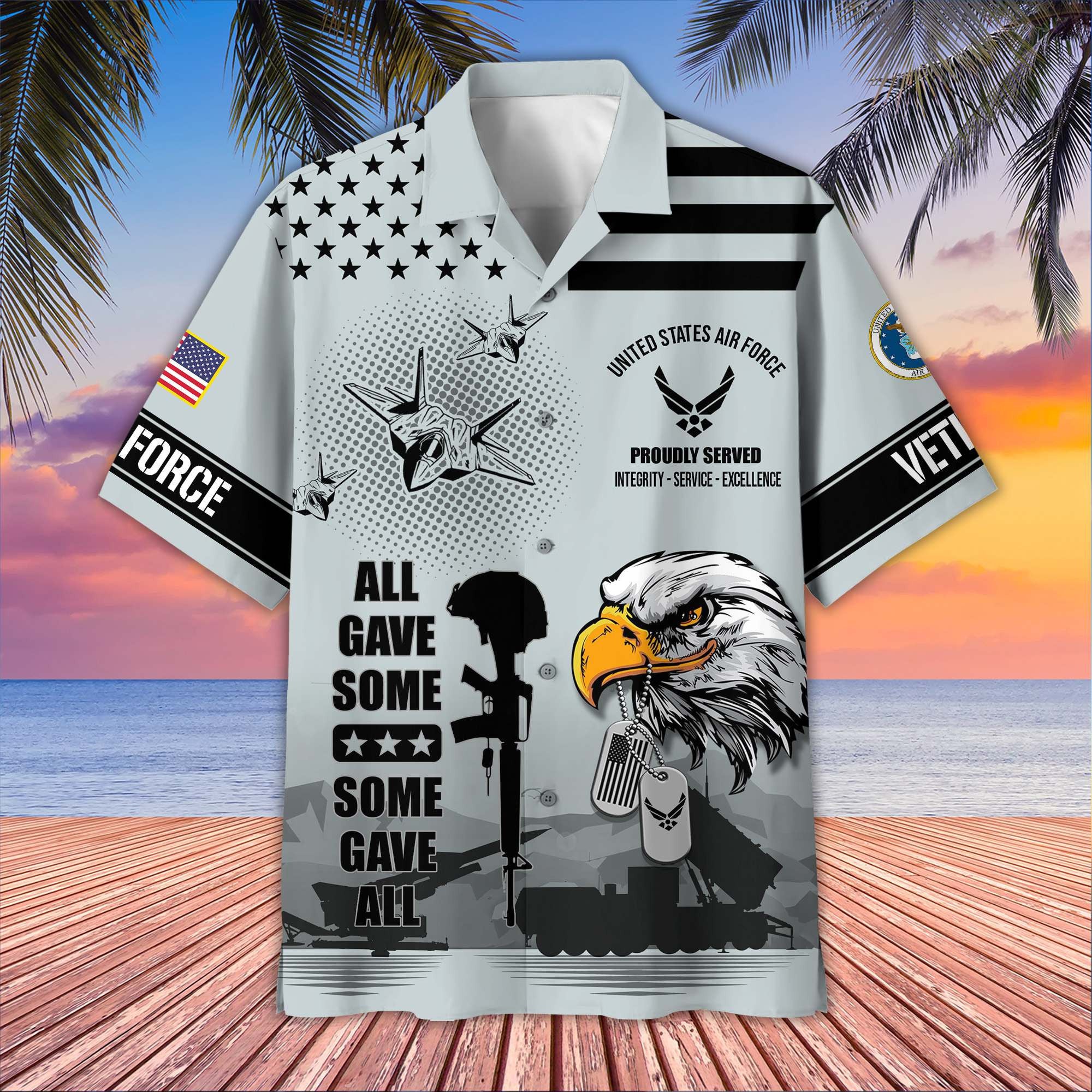 Premium US Veterans Hawaiian Shirt, Gifts For US Veterans, Gifts On Father's Day, Armed Forces Day, Veterans Day.