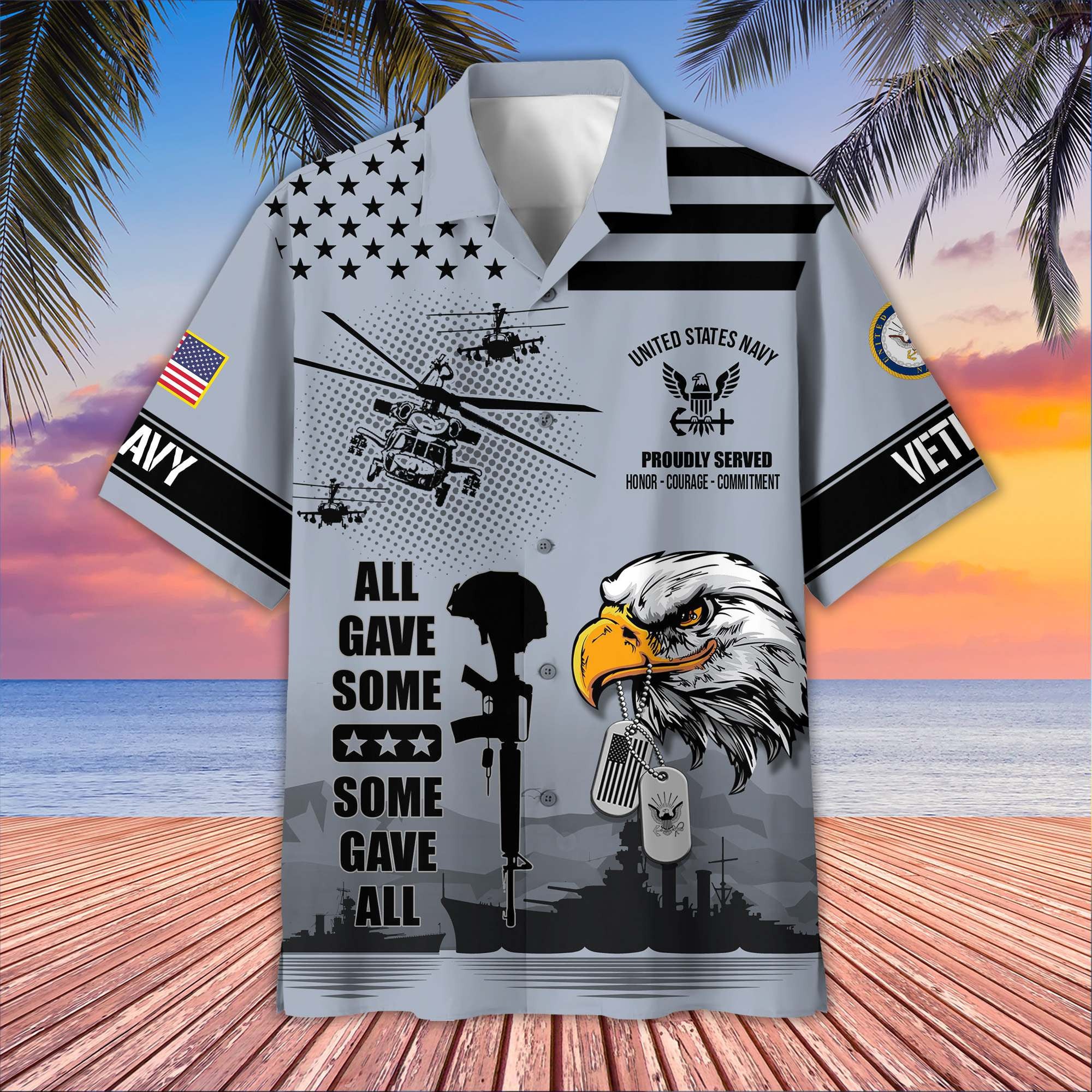 Premium US Veterans Hawaiian Shirt, Gifts For US Veterans, Gifts On Father's Day, Armed Forces Day, Veterans Day.