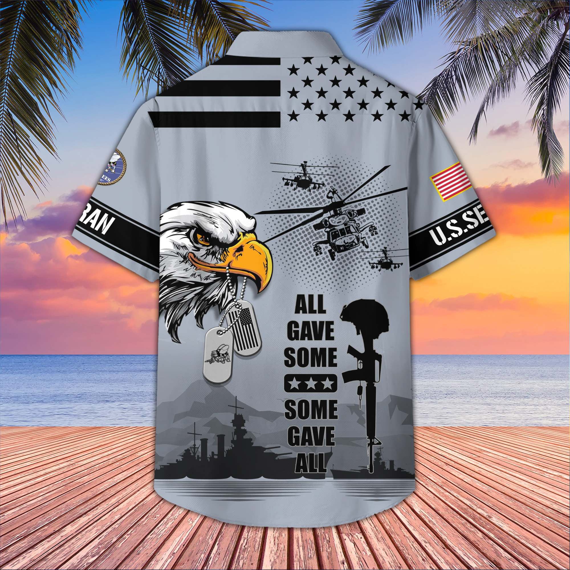 Premium US Veterans Hawaiian Shirt, Gifts For US Veterans, Gifts On Father's Day, Armed Forces Day, Veterans Day.