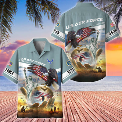 Premium US Veterans Hawaiian Shirt, Gifts For US Veterans, Gifts On Father's Day, Armed Forces Day, Veterans Day.