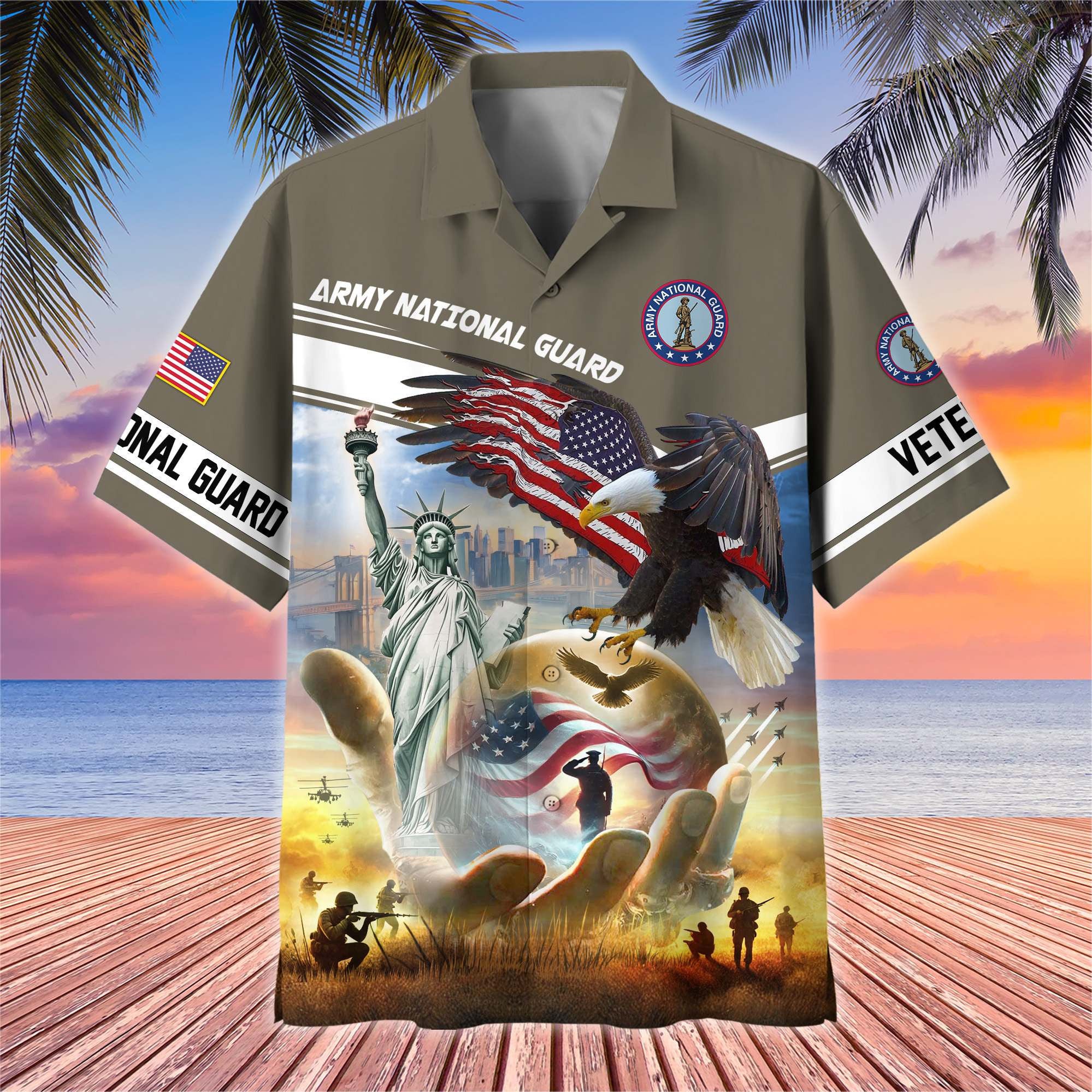 Premium US Veterans Hawaiian Shirt, Gifts For US Veterans, Gifts On Father's Day, Armed Forces Day, Veterans Day.