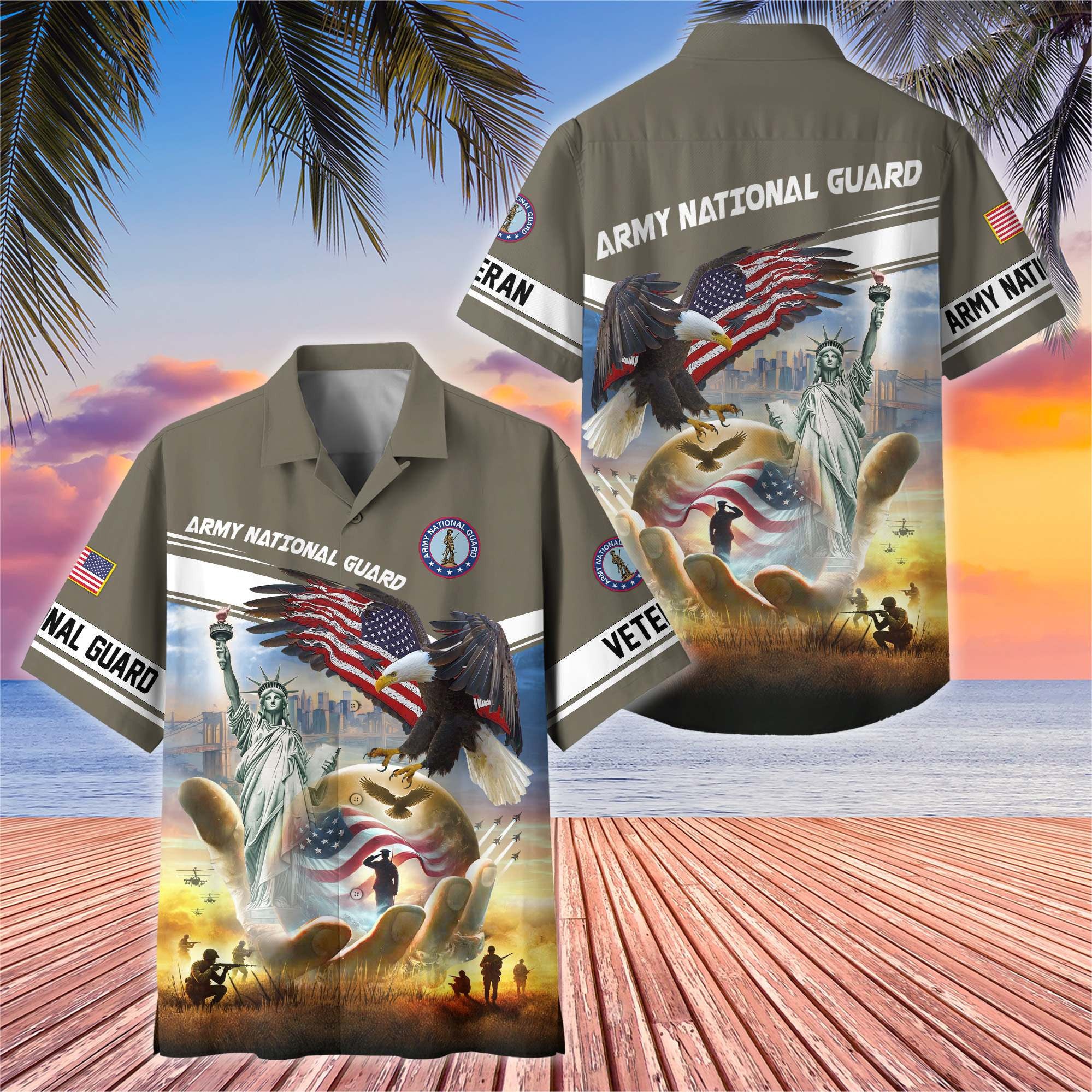 Premium US Veterans Hawaiian Shirt, Gifts For US Veterans, Gifts On Father's Day, Armed Forces Day, Veterans Day.