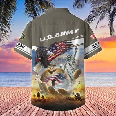 Premium US Veterans Hawaiian Shirt, Gifts For US Veterans, Gifts On Father's Day, Armed Forces Day, Veterans Day.