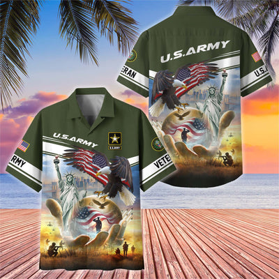 Premium US Veterans Hawaiian Shirt, Gifts For US Veterans, Gifts On Father's Day, Armed Forces Day, Veterans Day.