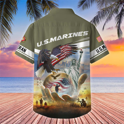 Premium US Veterans Hawaiian Shirt, Gifts For US Veterans, Gifts On Father's Day, Armed Forces Day, Veterans Day.