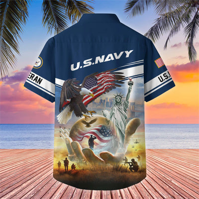 Premium US Veterans Hawaiian Shirt, Gifts For US Veterans, Gifts On Father's Day, Armed Forces Day, Veterans Day.