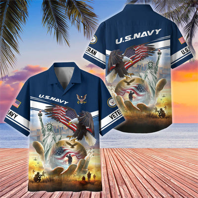 Premium US Veterans Hawaiian Shirt, Gifts For US Veterans, Gifts On Father's Day, Armed Forces Day, Veterans Day.