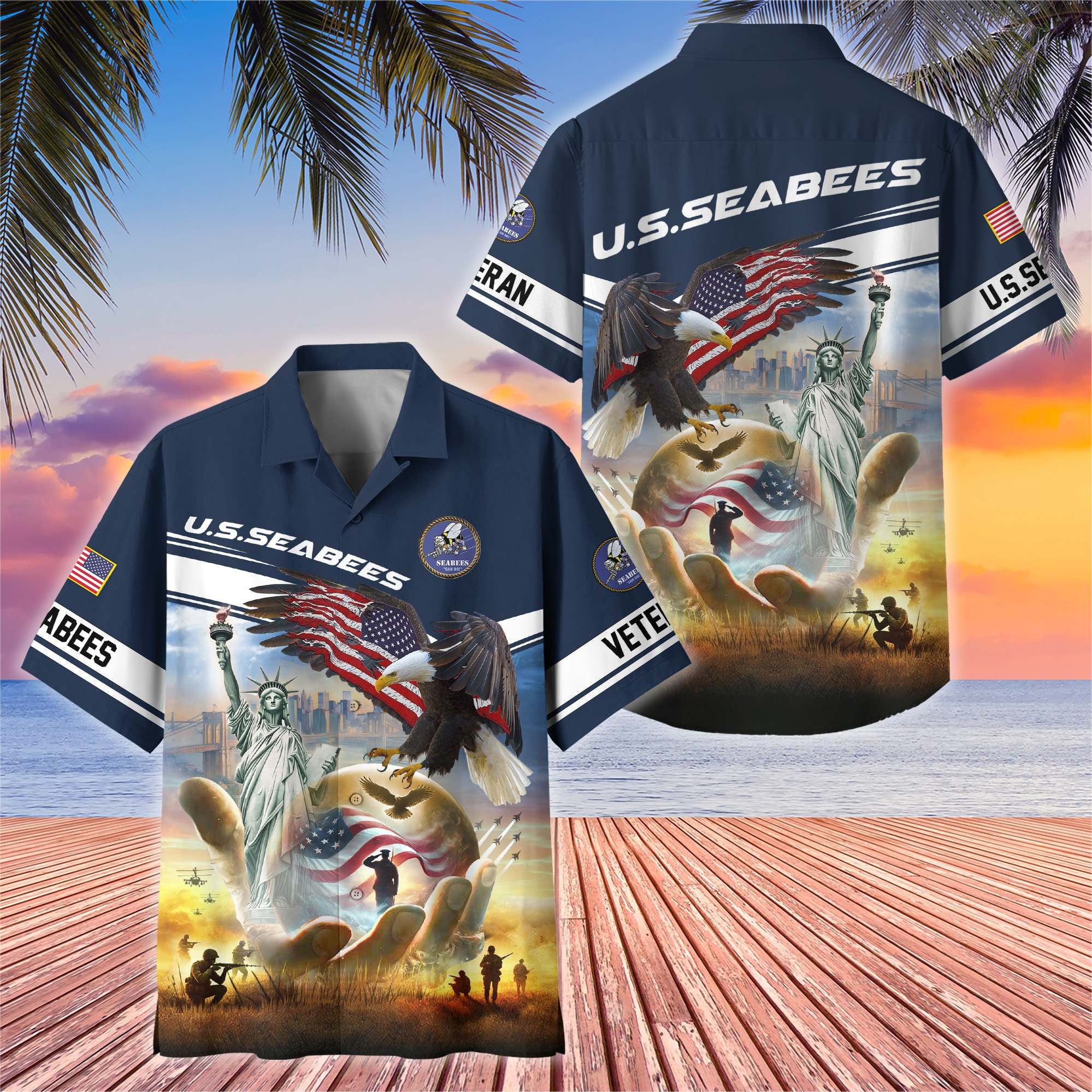 Premium US Veterans Hawaiian Shirt, Gifts For US Veterans, Gifts On Father's Day, Armed Forces Day, Veterans Day.