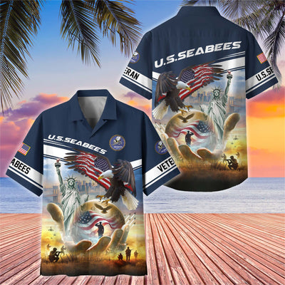 Premium US Veterans Hawaiian Shirt, Gifts For US Veterans, Gifts On Father's Day, Armed Forces Day, Veterans Day.