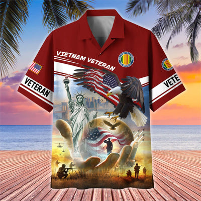 Premium US Veterans Hawaiian Shirt, Gifts For US Veterans, Gifts On Father's Day, Armed Forces Day, Veterans Day.