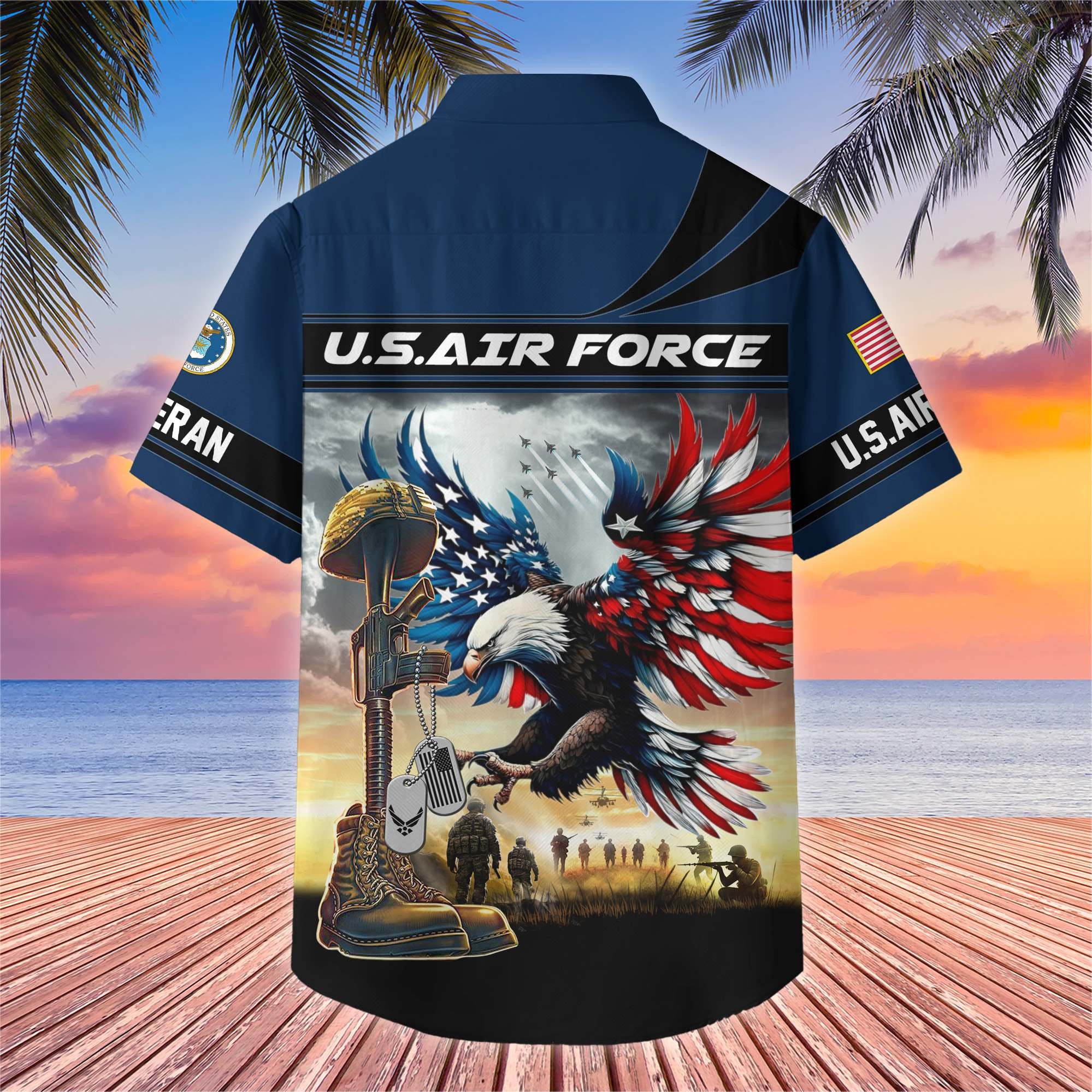 Premium US Veterans Hawaiian Shirt, Gifts For US Veterans, Gifts On Father's Day, Armed Forces Day, Veterans Day.
