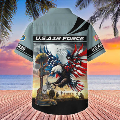Premium US Veterans Hawaiian Shirt, Gifts For US Veterans, Gifts On Father's Day, Armed Forces Day, Veterans Day.