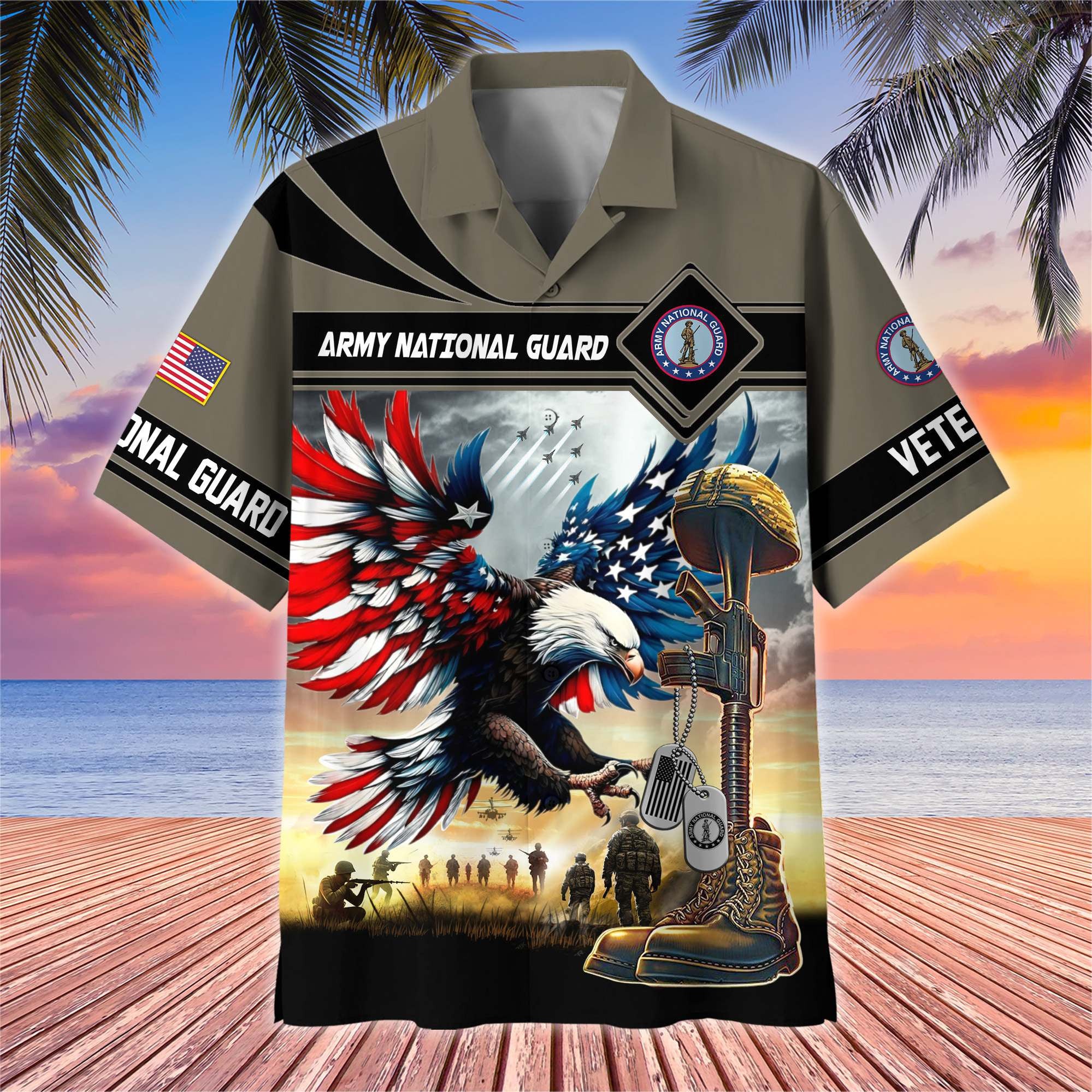 Premium US Veterans Hawaiian Shirt, Gifts For US Veterans, Gifts On Father's Day, Armed Forces Day, Veterans Day.