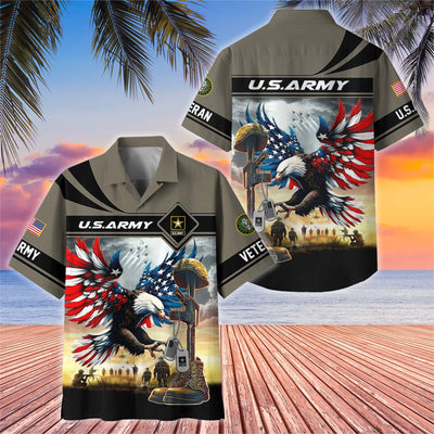 Premium US Veterans Hawaiian Shirt, Gifts For US Veterans, Gifts On Father's Day, Armed Forces Day, Veterans Day.