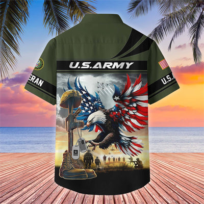 Premium US Veterans Hawaiian Shirt, Gifts For US Veterans, Gifts On Father's Day, Armed Forces Day, Veterans Day.