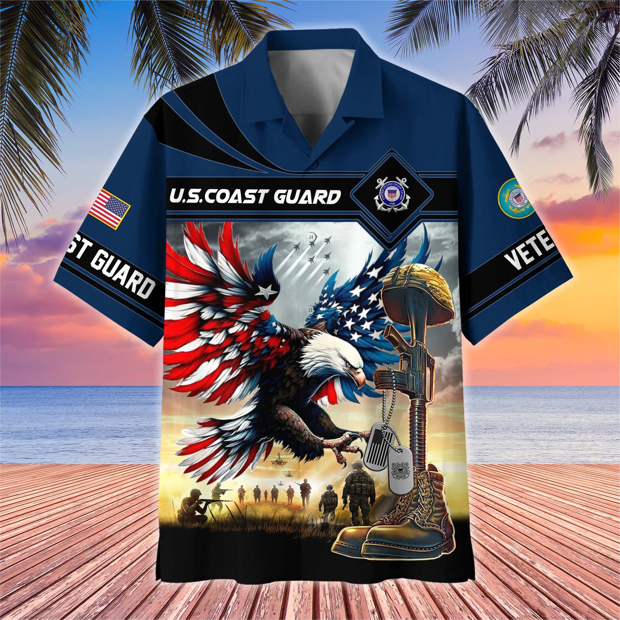 Premium US Veterans Hawaiian Shirt, Gifts For US Veterans, Gifts On Father's Day, Armed Forces Day, Veterans Day.