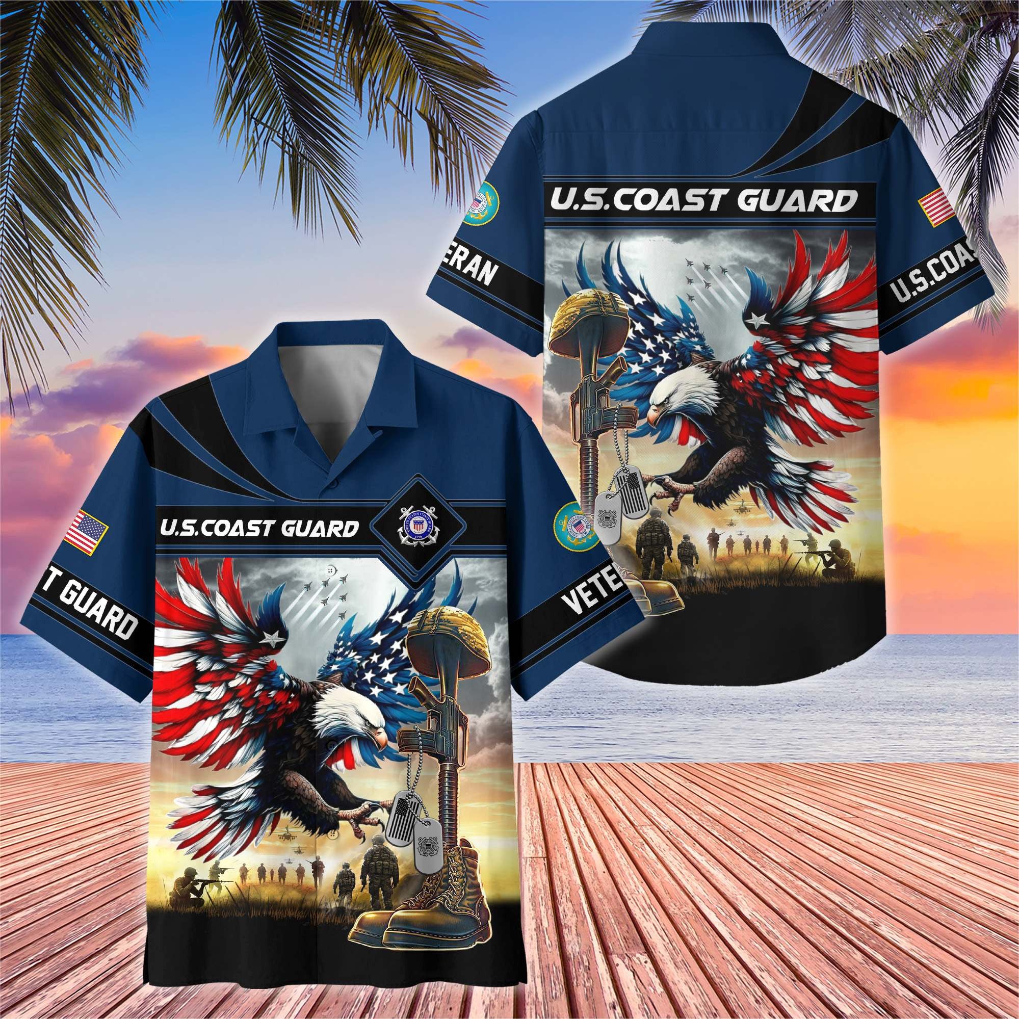 Premium US Veterans Hawaiian Shirt, Gifts For US Veterans, Gifts On Father's Day, Armed Forces Day, Veterans Day.